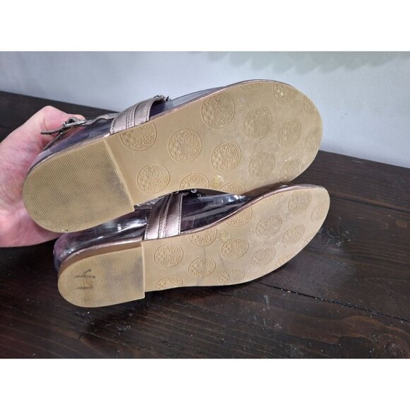 Vince Camuto Milanas Silver Leather Thong Sandals With Rhinestone & Chains/Sz. 6 - Picture 8 of 11